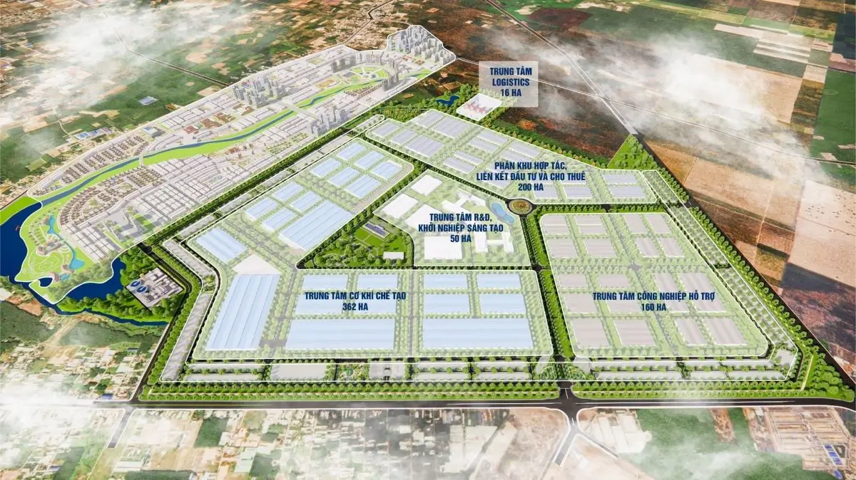 Phối cảnh KCN chuyên ngành cơ khí của THACO