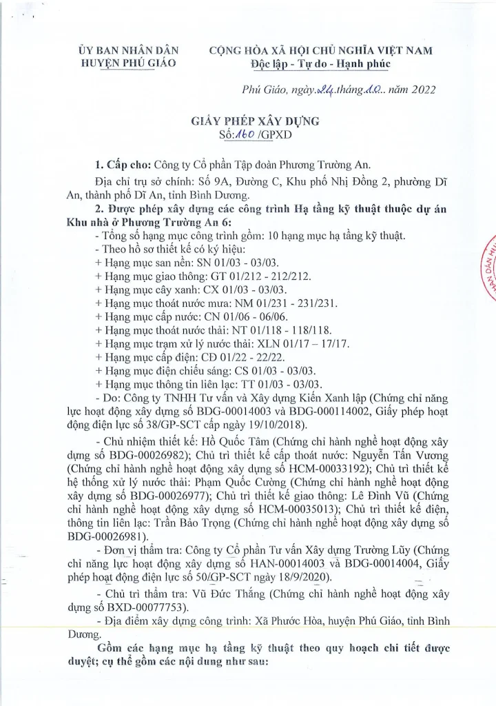 Giấy phép xây dựng khu đô thị bắc sài gòn