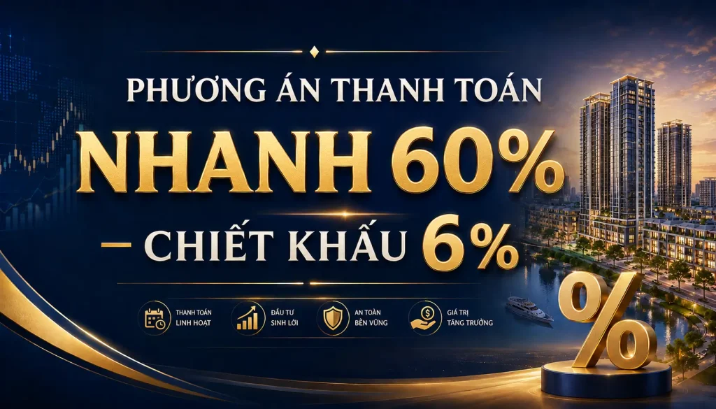 Phương án thanh toán nhanh 60% – Chiết khấu 6%