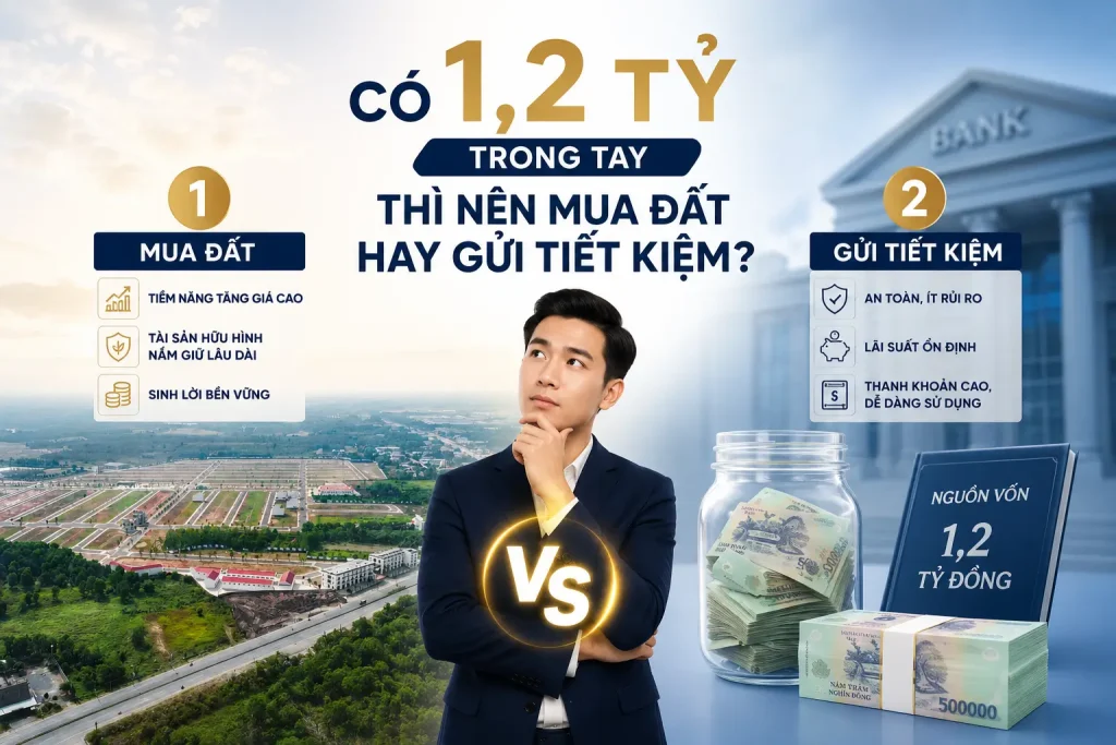 Có 1,2 tỷ trong tay nên mua đất hay gửi tiết kiệm