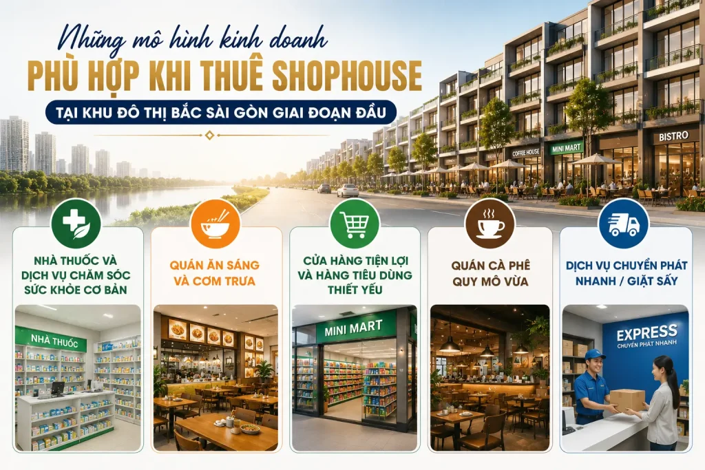 Những mô hình kinh doanh phù hợp khi thuê shophouse tại khu đô thị Bắc Sài Gòn