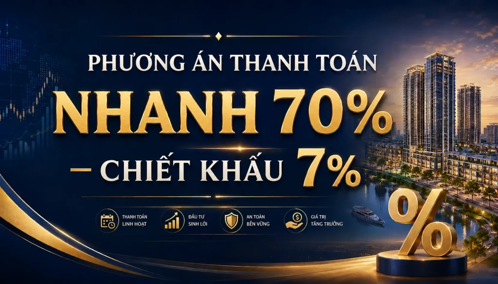 Phương án thanh toán nhanh 70% – Chiết khấu 7%