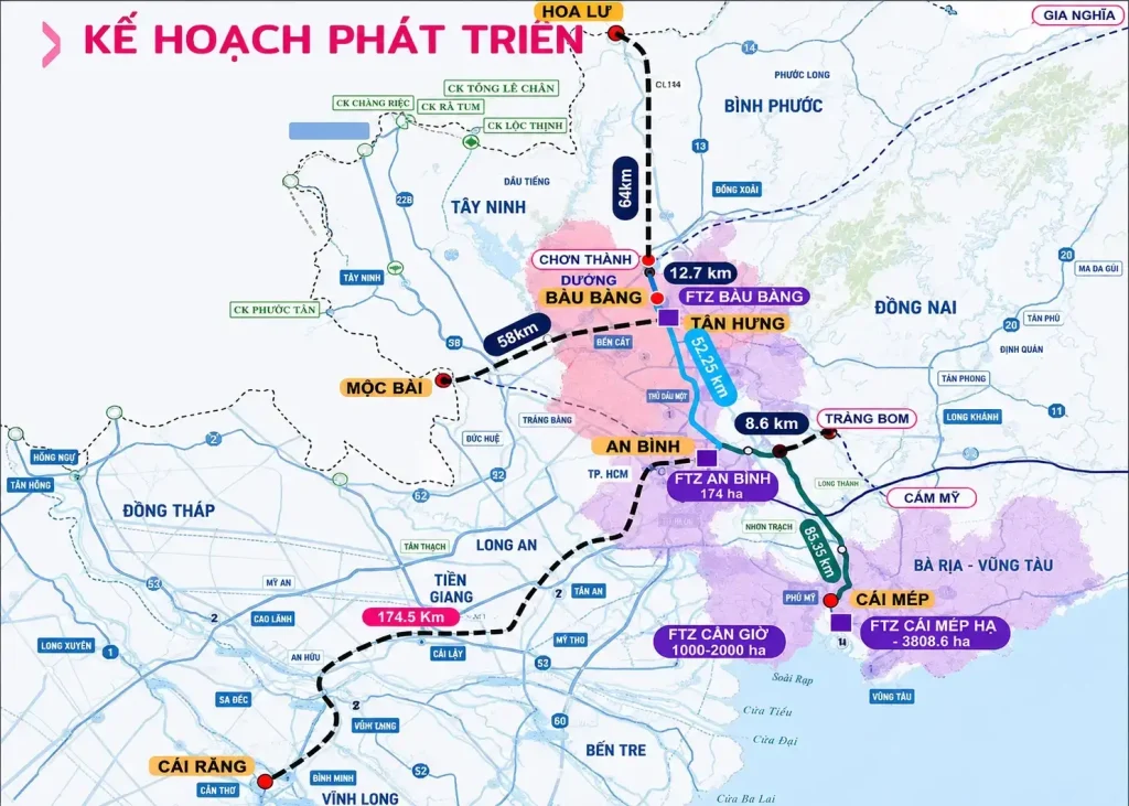 Kế hoạch phát triển đường sắt Chơn Thành – Bàu Bàng – An Bình – Cái Mép